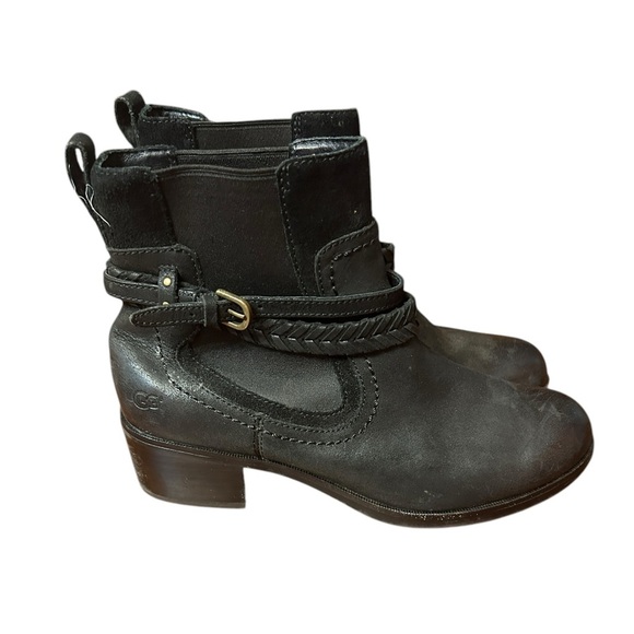 UGG AUSTRALIA KREWE MOTORCYCLE LEATHER ANKLE BOOTS Size 8 - Picture 8 of 14